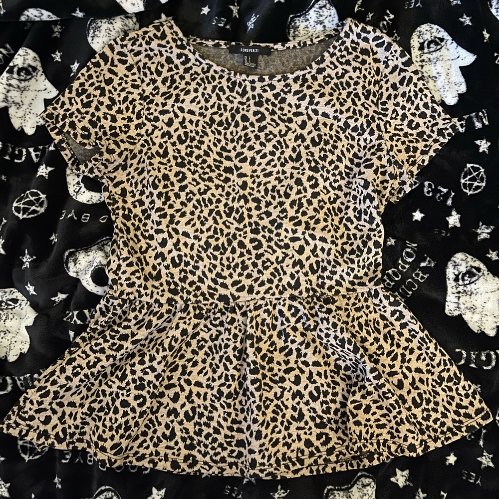 Leopard Print flare top